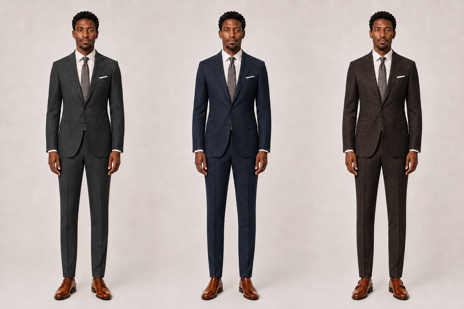 Rectangle menswear example using Burgundy suit, Soft-ivory shirt, Green in a complementary palette